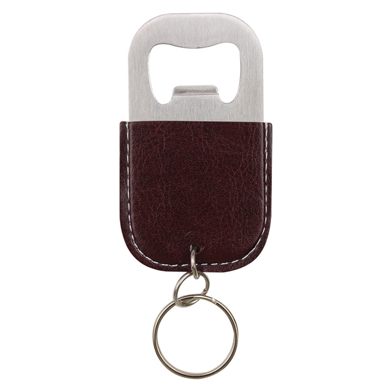 Paprastas alaus butelių atidarytuvas, raktų pakabukas, nešiojamas metalinis butelių atidarytuvas, skardinių atidarytuvas, odinis dėklas, spausdinamas logotipas