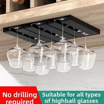 Kreatív fejjel lefelé mutató borospohártartó konyhai pohártartó fejjel lefelé mutató pohártartó háztartási borszekrény bárhoz függő pohártartó lyukasztásmentes