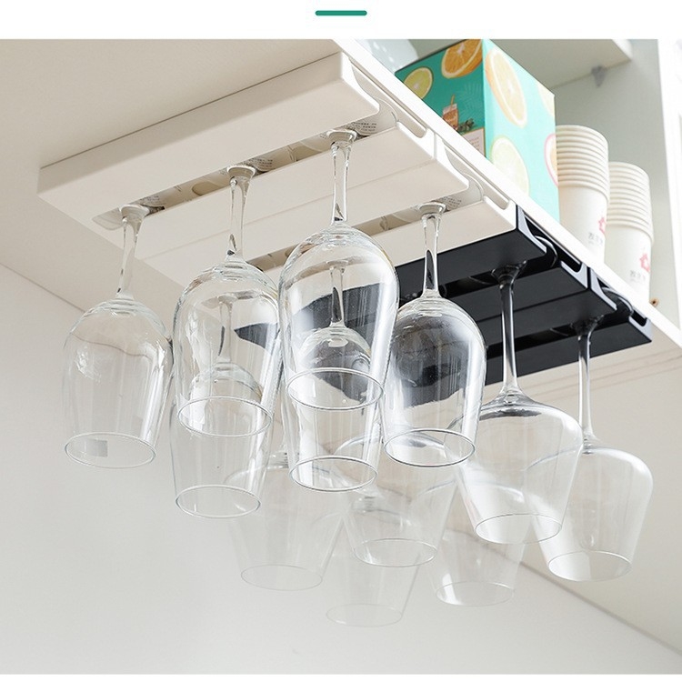 Kreatív fejjel lefelé mutató borospohártartó konyhai pohártartó fejjel lefelé mutató pohártartó háztartási borszekrény bárhoz függő pohártartó lyukasztásmentes