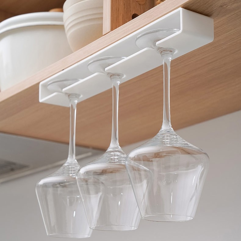 Kreatív fejjel lefelé mutató borospohártartó konyhai pohártartó fejjel lefelé mutató pohártartó háztartási borszekrény bárhoz függő pohártartó lyukasztásmentes