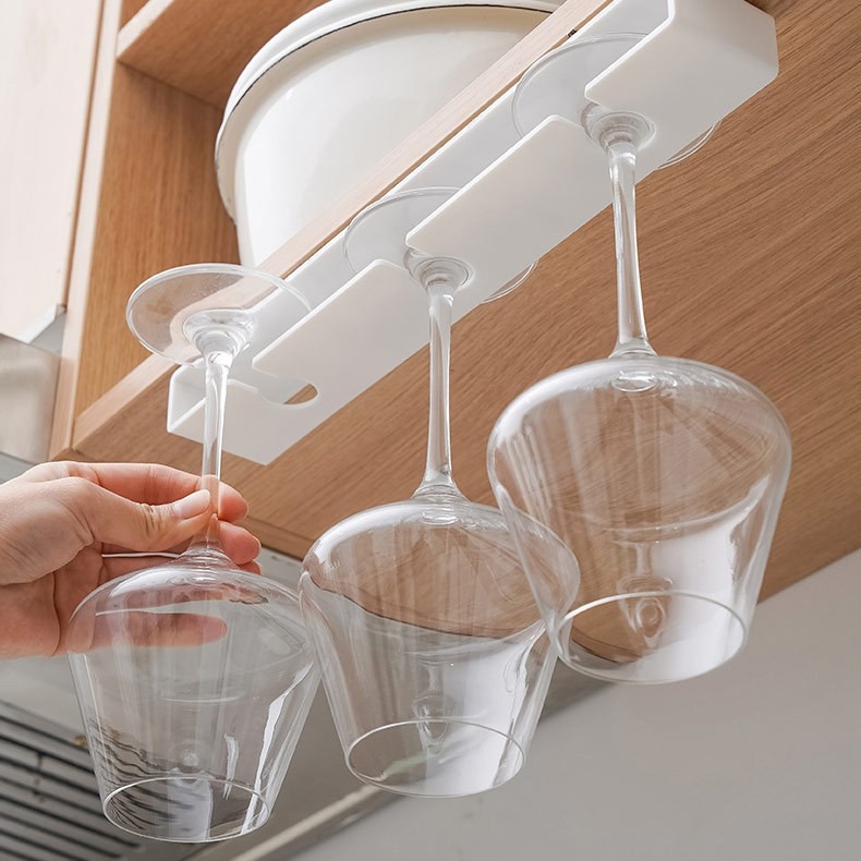 Kreatív fejjel lefelé mutató borospohártartó konyhai pohártartó fejjel lefelé mutató pohártartó háztartási borszekrény bárhoz függő pohártartó lyukasztásmentes