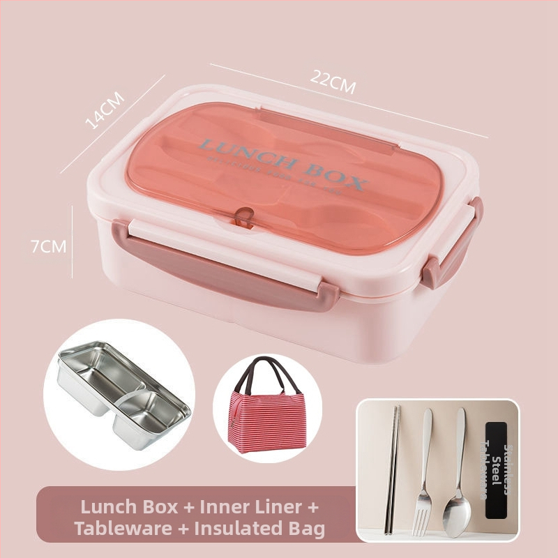 304 roostevabast terasest isoleeritud õpilaste lõunasöögikarp tööle kaasaskantav suletud võrega bento-karbi lõunasöögikarp logoga trükkimisega