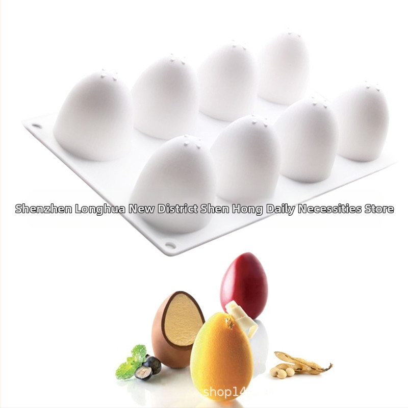 Tootja laos 8-osaline muna-lihavõttekoogi silikoonvorm mousse isetegemise Itaalia-Prantsuse magustoidu küpsetamine