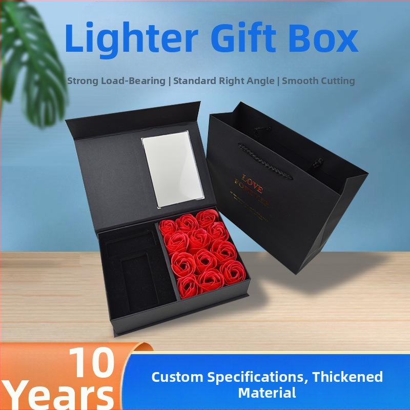 Подаръчна кутия за запалка, креативно обръщаемо сапунено цвете, 12 рози, кутия за запалка за Свети Валентин, кутия на едро