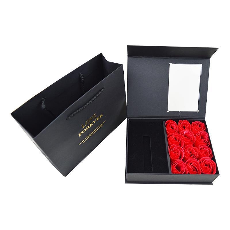 Tulemasina kinkekarp loominguline flip seebilill 12 roosi valentinipäeva tulemasinakarp hulgimüük