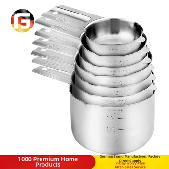 „Amazon“ kepimo nerūdijančio plieno matavimo puodelis, 7 dalių rinkinys su kreipiamuoju antgaliu, kepimo šaukšto skalės matavimo šaukšto puodelis