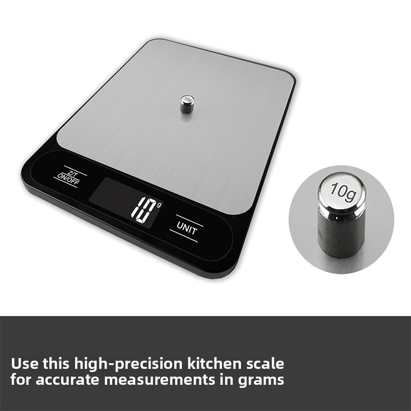 Multifunktsionaalne elektrooniline kaal, majapidamise küpsetuskaal, väike köögikaal, roostevabast terasest kohvikaal, äriköögi elektrooniline