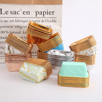 50 paksendatud kuldseid ja hõbedaseid koogivorme, rullsuu, pikad ruudukujulised, suured koogivormid, kõrge temperatuuriga küpsetusvormid