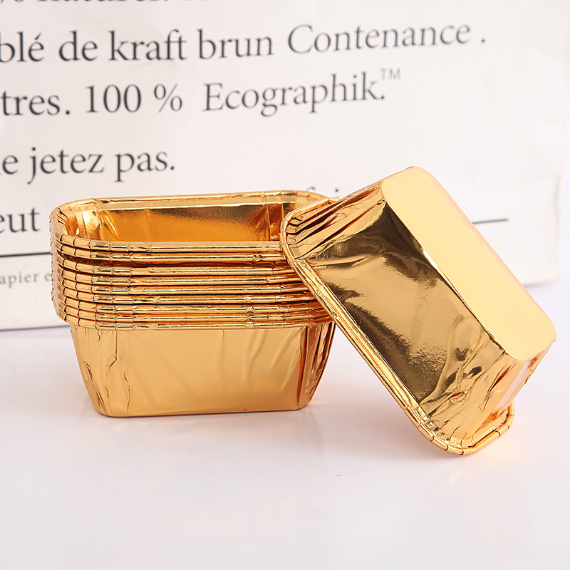 50 paksendatud kuldseid ja hõbedaseid koogivorme, rullsuu, pikad ruudukujulised, suured koogivormid, kõrge temperatuuriga küpsetusvormid