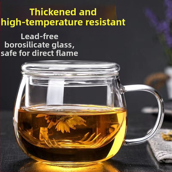 Stiklinis puodelis arbatos puodelis su dangteliu, karščiui atsparus arbatos vandens atskyrimas, namų apyvokos reikmenys, vyriški ir moteriški permatomi filtro arbatos puodeliai