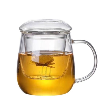Stiklinis puodelis arbatos puodelis su dangteliu, karščiui atsparus arbatos vandens atskyrimas, namų apyvokos reikmenys, vyriški ir moteriški permatomi filtro arbatos puodeliai