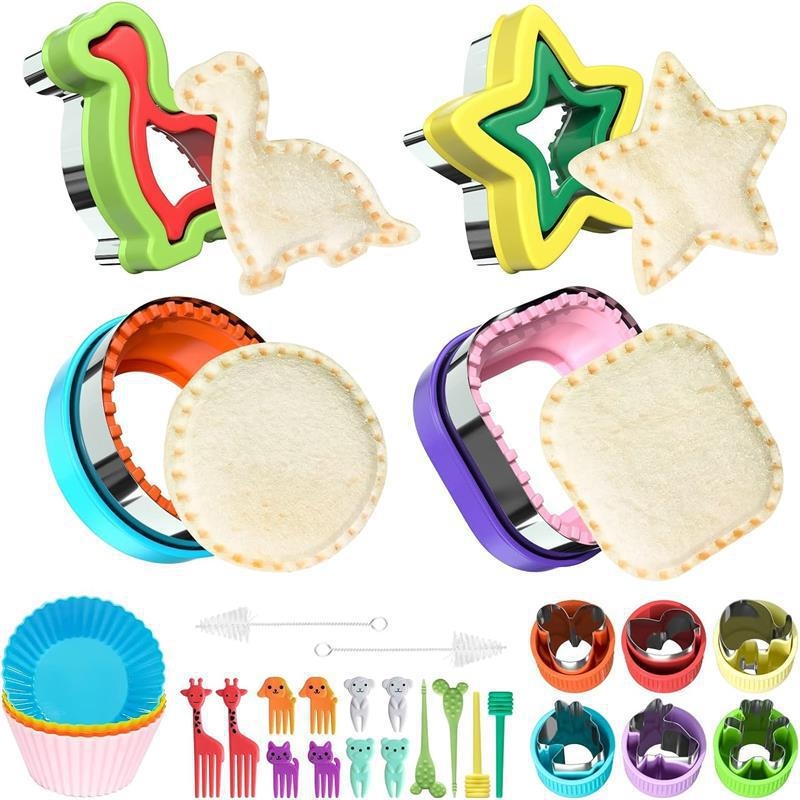 Ανοξείδωτο χάλυβα 33 τεμάχια μούχλα σάντουιτς λαχανικών και φρούτων μούχλα εκτύπωσης εργαλεία ψησίματος μούχλα ανάγλυφης χριστουγεννιάτικης μπισκότης