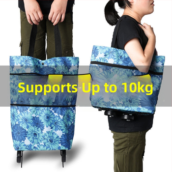 Καλάθι αγορών, Φορητή πτυσσόμενη τσάντα αγορών με ρυμουλκούμενο, Τσάντα σούπερ μάρκετ με τράβηγμα χειρός και ρόδες, Τηλεσκοπική τσάντα αγορών διπλής χρήσης, Xiao Qin