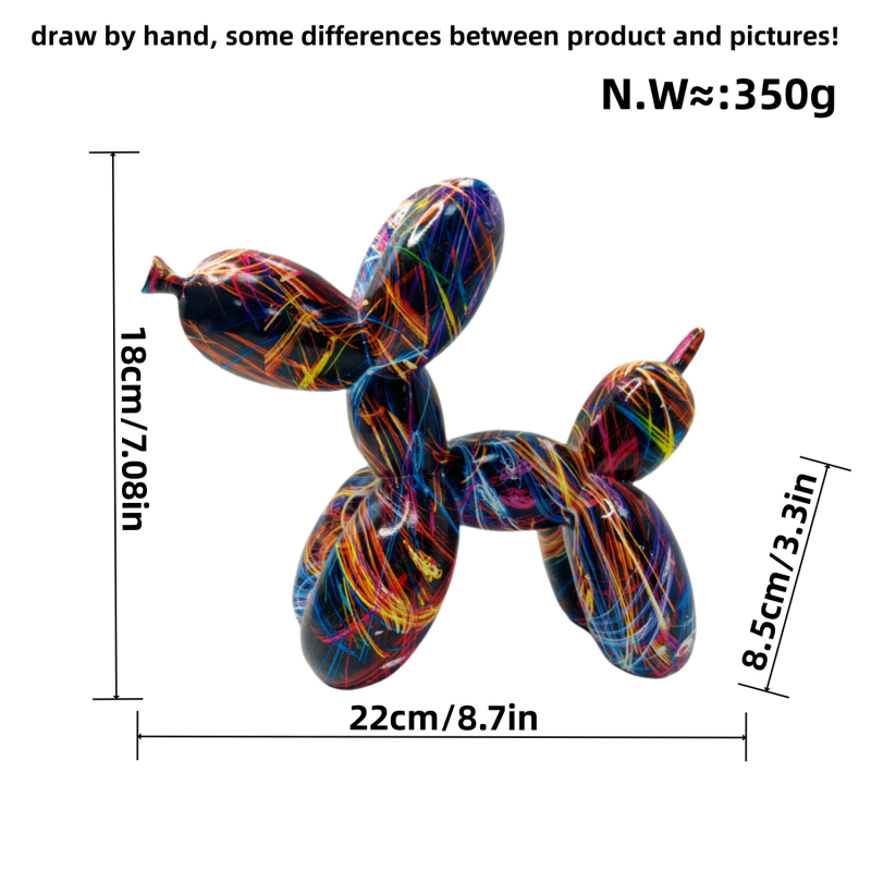 Amerikietiško stiliaus balionų šunų papuošalai kūrybingi grafiti spalvingi dervos amatai šunų namų verandos svetainės vyno spintelės dekoracijos