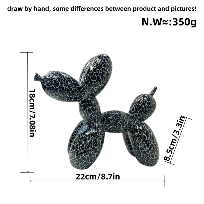 Amerikietiško stiliaus balionų šunų papuošalai kūrybingi grafiti spalvingi dervos amatai šunų namų verandos svetainės vyno spintelės dekoracijos