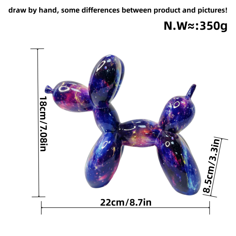 Amerikietiško stiliaus balionų šunų papuošalai kūrybingi grafiti spalvingi dervos amatai šunų namų verandos svetainės vyno spintelės dekoracijos