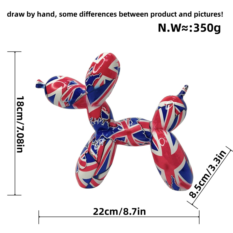 Amerikietiško stiliaus balionų šunų papuošalai kūrybingi grafiti spalvingi dervos amatai šunų namų verandos svetainės vyno spintelės dekoracijos