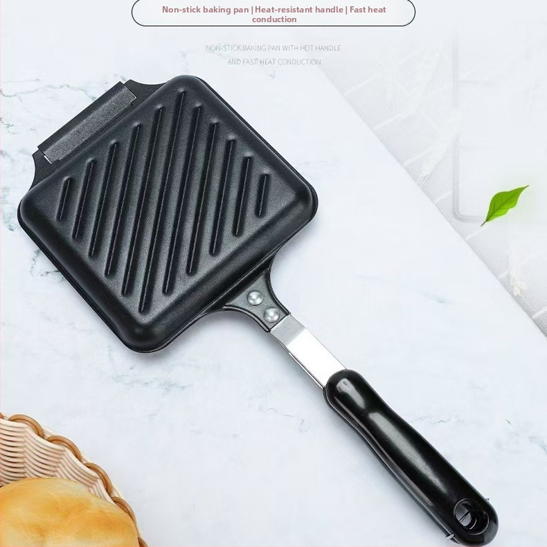 Домакинска двустранна незалепваща тава за печене на сандвичи от чугун, вафлена закуска, тиган за хляб, фабрика директно през граница