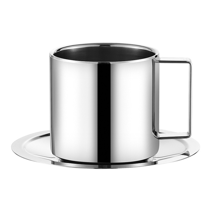 304 roostevabast terasest Euroopa stiilis kohvitass, paksendatud kahekihiline soojusisolatsioon, katlakivivastane tass majapidamiseks, kontorisse mõeldud mugav kohvitass