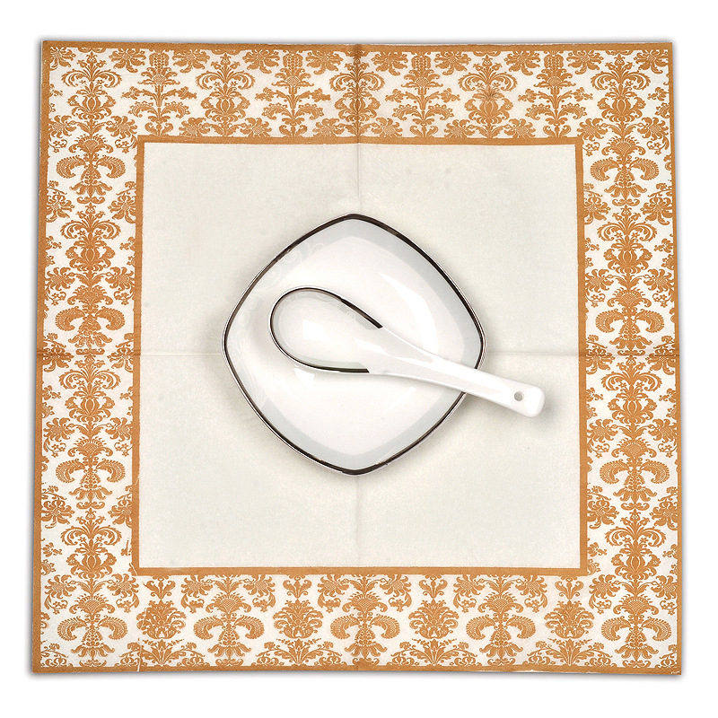 Цветна салфетка Златен печат хартия за подложка за хранене Хотелска чаша цветна хартия сватбен банкет атмосфера хартия фабрика смесена партида еднократна доставка