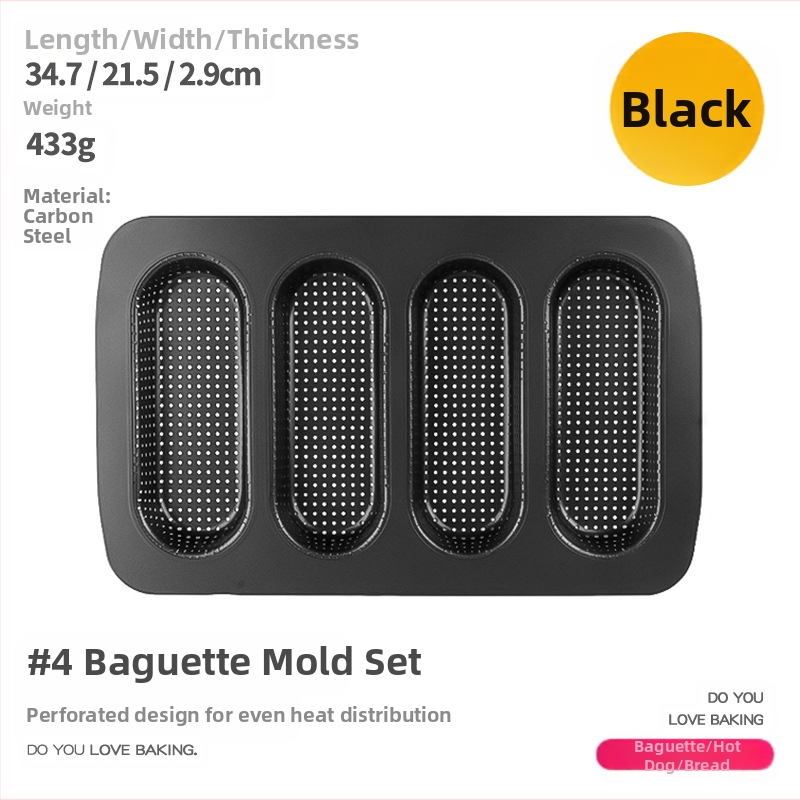 Baguette`i vorm 4 auguga, pikad ribad, prantsuse röstsai, mini hot dogi koogi küpsetusplaat, majapidamistarbed