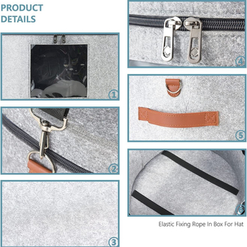 Kanta za pohranu šešira, sklopiva kutija za pohranu šešira za muškarce i žene - putna kutija za pohranu šešira, torba za kaubojske šešire