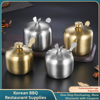Prieskonių bakas virtuvei, buitiniam naudojimui, 304 nerūdijančio plieno prieskonių bakas, vieno komercinio restorano čili aliejaus bakas, druskos bakas, prieskonių dėžutė