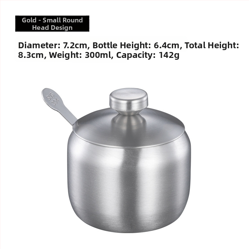 Prieskonių bakas virtuvei, buitiniam naudojimui, 304 nerūdijančio plieno prieskonių bakas, vieno komercinio restorano čili aliejaus bakas, druskos bakas, prieskonių dėžutė