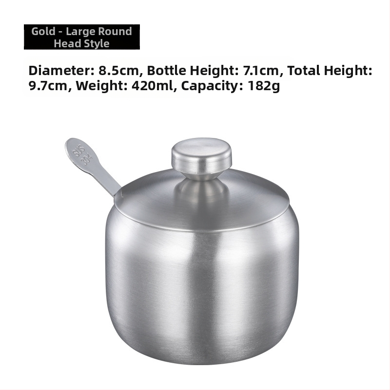 Prieskonių bakas virtuvei, buitiniam naudojimui, 304 nerūdijančio plieno prieskonių bakas, vieno komercinio restorano čili aliejaus bakas, druskos bakas, prieskonių dėžutė