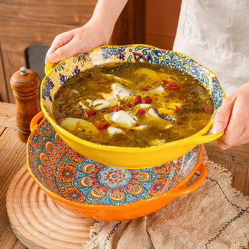 Böömi marineeritud kala suur kauss majapidamises suur kahe kõrvaga supikauss supikauss spetsiaalne kauss keedetud lihaviilude jaoks
