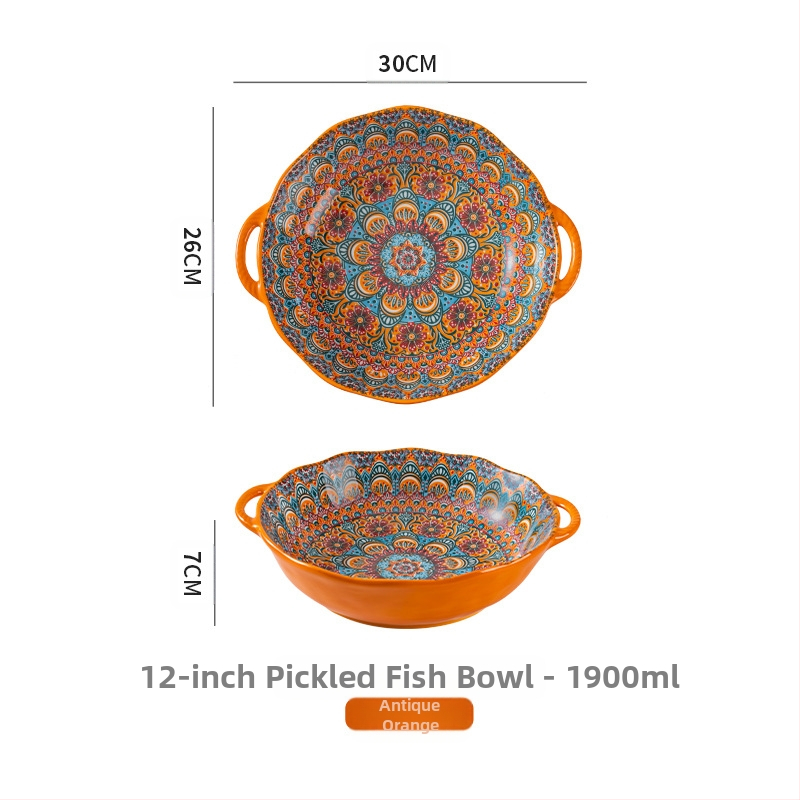 Böömi marineeritud kala suur kauss majapidamises suur kahe kõrvaga supikauss supikauss spetsiaalne kauss keedetud lihaviilude jaoks