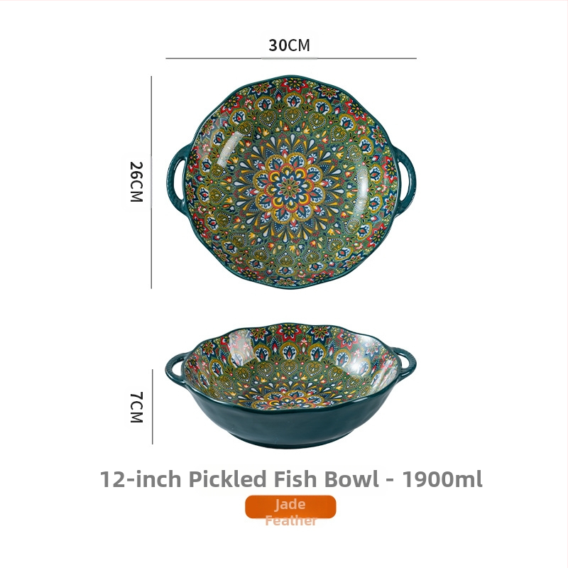 Böömi marineeritud kala suur kauss majapidamises suur kahe kõrvaga supikauss supikauss spetsiaalne kauss keedetud lihaviilude jaoks