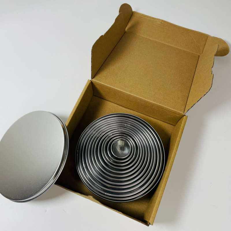 Φόρμα για μπισκότα κέικ από ανοξείδωτο ατσάλι με παχύρρευστη φόρμα κοπής για ζυμαρικά, στρογγυλή μους, σετ μπισκότων επιδόρπιο 11 τεμαχίων