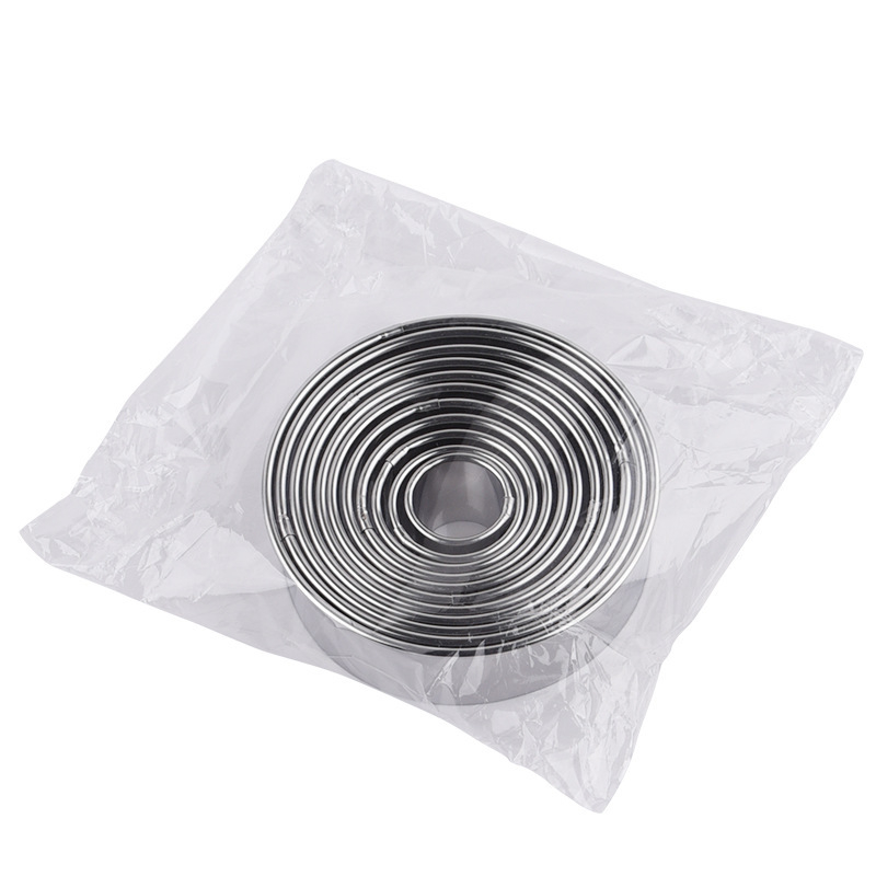 Φόρμα για μπισκότα κέικ από ανοξείδωτο ατσάλι με παχύρρευστη φόρμα κοπής για ζυμαρικά, στρογγυλή μους, σετ μπισκότων επιδόρπιο 11 τεμαχίων