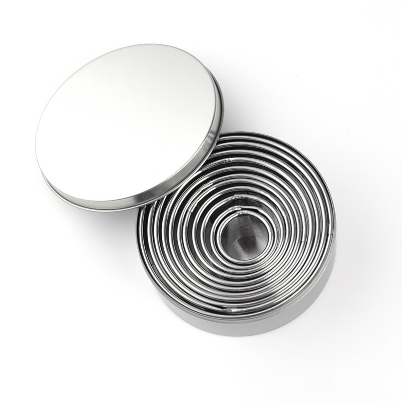 Φόρμα για μπισκότα κέικ από ανοξείδωτο ατσάλι με παχύρρευστη φόρμα κοπής για ζυμαρικά, στρογγυλή μους, σετ μπισκότων επιδόρπιο 11 τεμαχίων