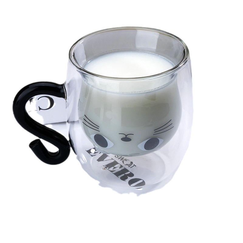 Kūrybingas aukštos borosilikatinio stiklo pieno kavos puodelis paprastas stiklinis puodelis bambuko puodelis stiklinis puodelis, atsparus aukštai temperatūrai