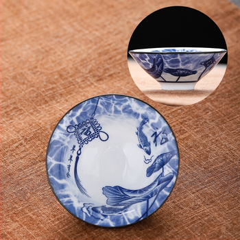 Mėlynai baltas porceliano arbatos puodelis, keraminis kung fu mažas arbatos puodelis, vieno puodelio arbatos rinkinys, arbatos puodelio kostiumas, arbatos dubuo, arbatos puodelis