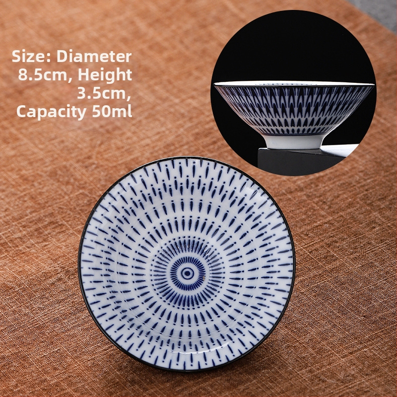 Mėlynai baltas porceliano arbatos puodelis, keraminis kung fu mažas arbatos puodelis, vieno puodelio arbatos rinkinys, arbatos puodelio kostiumas, arbatos dubuo, arbatos puodelis