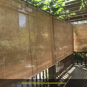 Китайски едро бамбукови завеси завеса инженерство ролетни щори сенник за слънцезащитен кабинет балкон чайна стая кръгли копринени ролетни щори засенчване на чайна стая