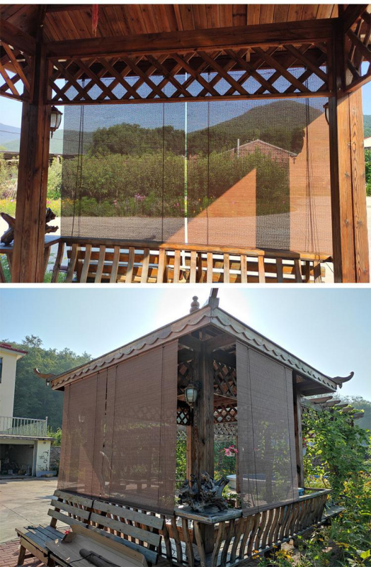 Китайски едро бамбукови завеси завеса инженерство ролетни щори сенник за слънцезащитен кабинет балкон чайна стая кръгли копринени ролетни щори засенчване на чайна стая