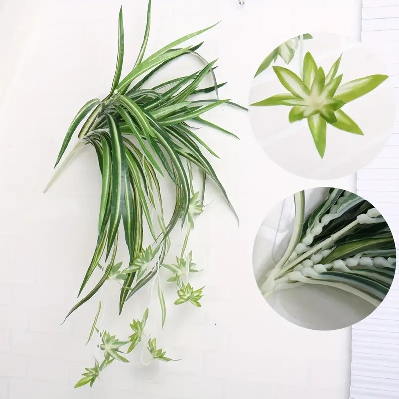 Piiriülene kunstlill 5 kahvliga Phnom Penh Chlorophytum potis roheline taim siidlill kunstlillede kimp kunsttaimede elutoa kaunistus