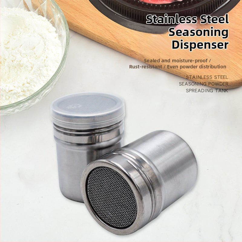 Трансграничен буркан от неръждаема стомана за прах, бутилка за подправки с плътна дупка, сито за прах, сито за кафе, бъчва за печене, бутилка за захар, сито за брашно