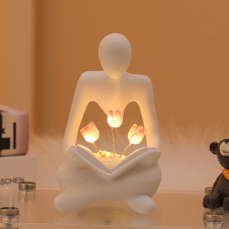 Amazoni populaarne kunstiline abstraktne tegelane Tulip Night Light kaunistused loomingulised magamistoa kaunistused Hiina sõbrapäevaks