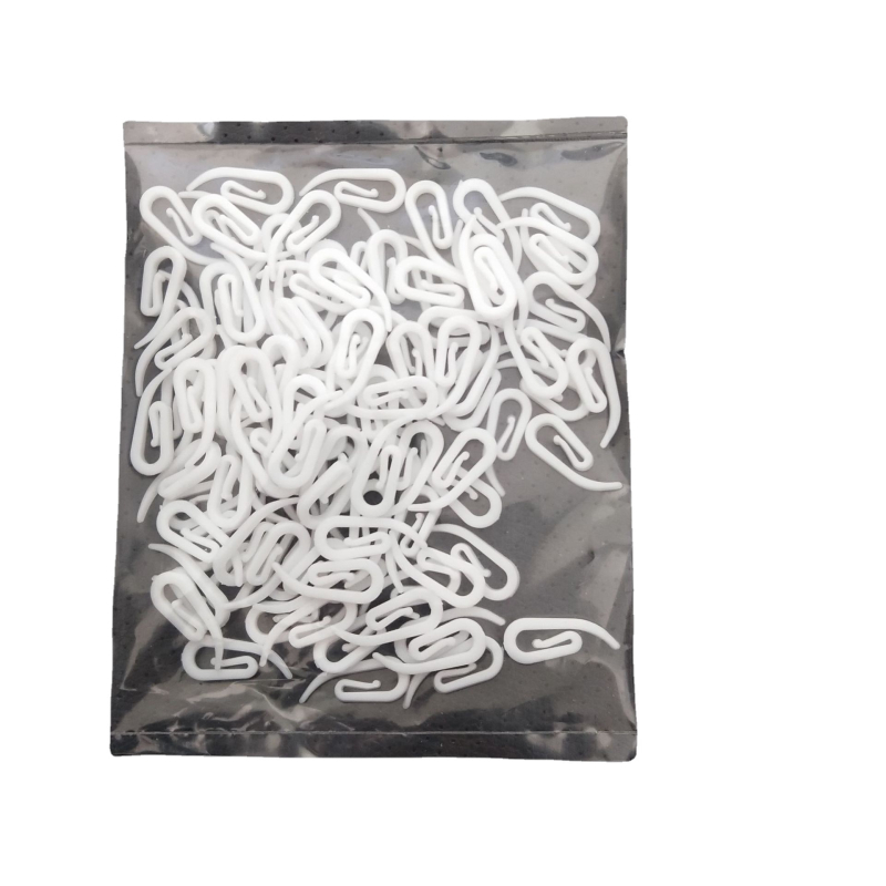 Kohtvarustuse valge plastkonks 100/kott kardin 6-sõnaline konks kardinakonks komakonks kardina plastkonks