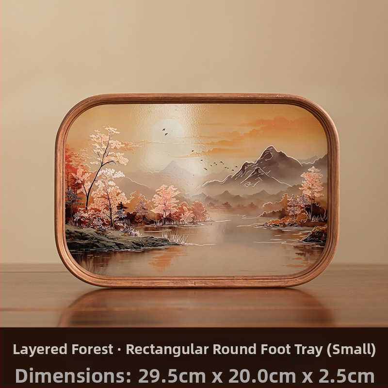 Ιαπωνικός δίσκος τσαγιού από γυαλί με λουλούδια Begonia, ρετρό δίσκος τσαγιού από μπαμπού, απλός δίσκος σνακ φρούτων για το σπίτι, δίσκος αποθήκευσης