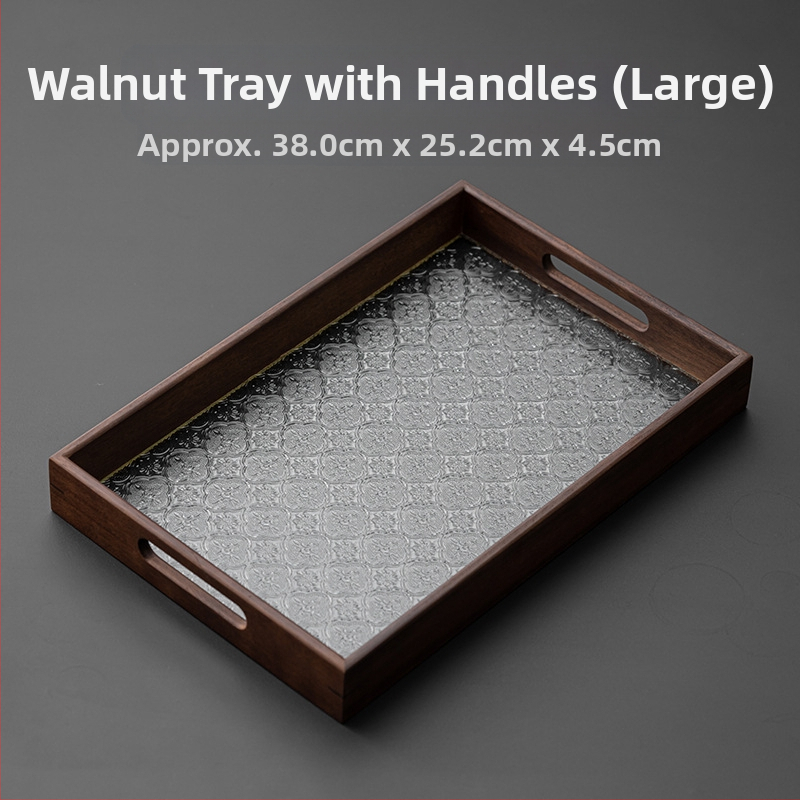 Ιαπωνικός δίσκος τσαγιού από γυαλί με λουλούδια Begonia, ρετρό δίσκος τσαγιού από μπαμπού, απλός δίσκος σνακ φρούτων για το σπίτι, δίσκος αποθήκευσης