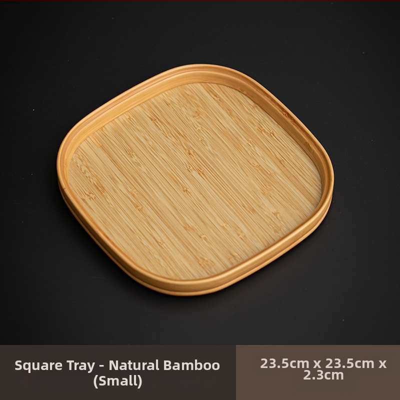 Ιαπωνικός δίσκος τσαγιού από γυαλί με λουλούδια Begonia, ρετρό δίσκος τσαγιού από μπαμπού, απλός δίσκος σνακ φρούτων για το σπίτι, δίσκος αποθήκευσης