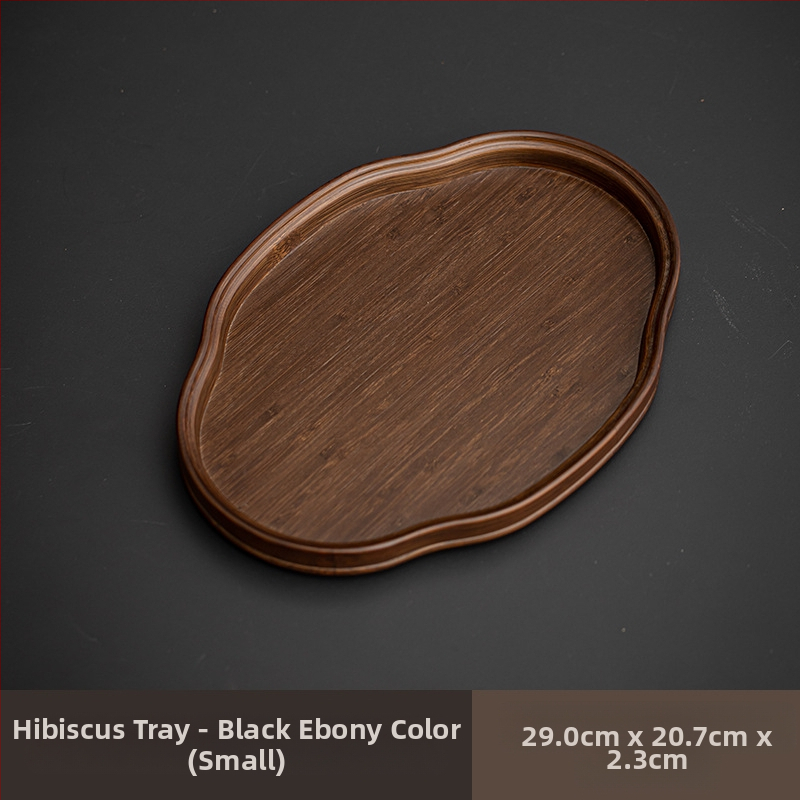 Ιαπωνικός δίσκος τσαγιού από γυαλί με λουλούδια Begonia, ρετρό δίσκος τσαγιού από μπαμπού, απλός δίσκος σνακ φρούτων για το σπίτι, δίσκος αποθήκευσης