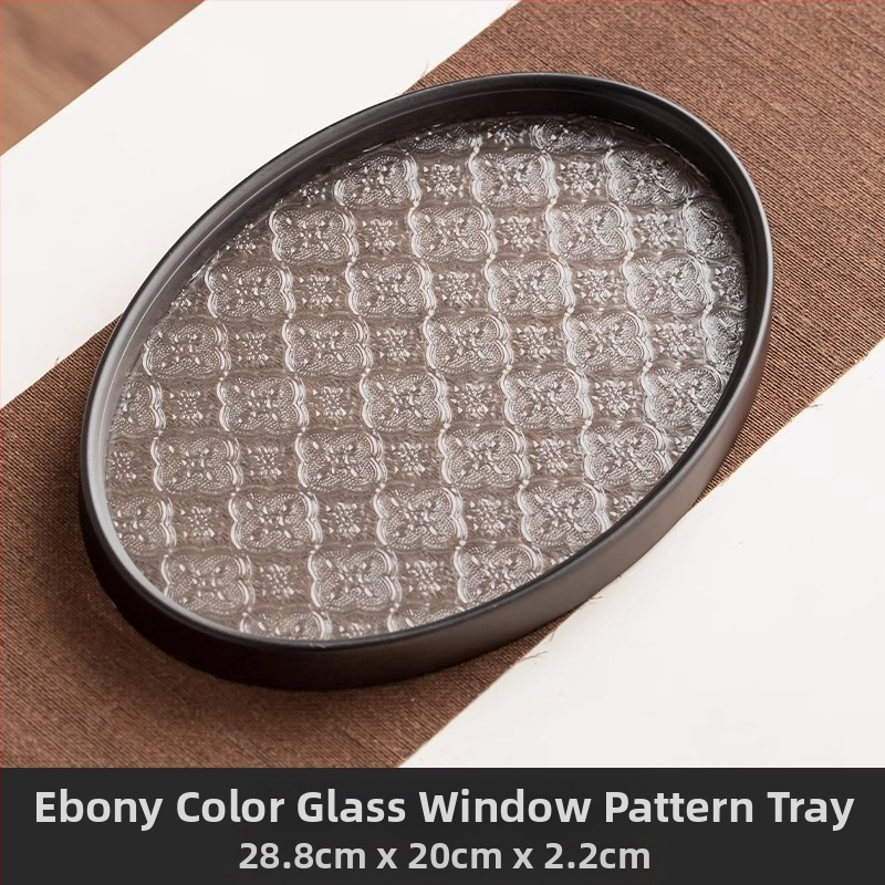 Ιαπωνικός δίσκος τσαγιού από γυαλί με λουλούδια Begonia, ρετρό δίσκος τσαγιού από μπαμπού, απλός δίσκος σνακ φρούτων για το σπίτι, δίσκος αποθήκευσης