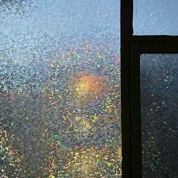 Värviline klaaskile läbipaistev läbipaistmatu aknakleebis jooksev klaaskleebis, mis murdub värviliste piiriüleste plahvatuste eest